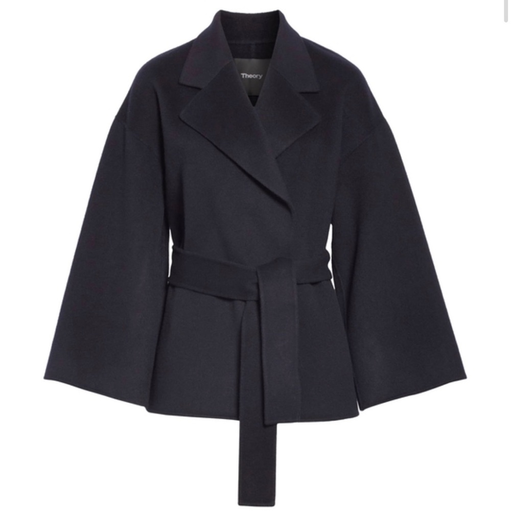 Theory Navy Wool-Cashmere Robe Jacket (small)